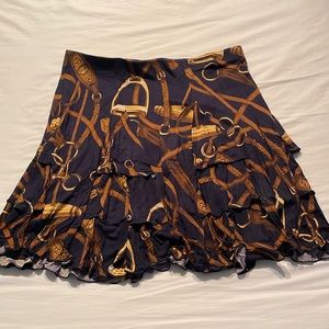 Ralph Lauren tiered knit skirt. Equine pattern. Have matching vest for sale too.